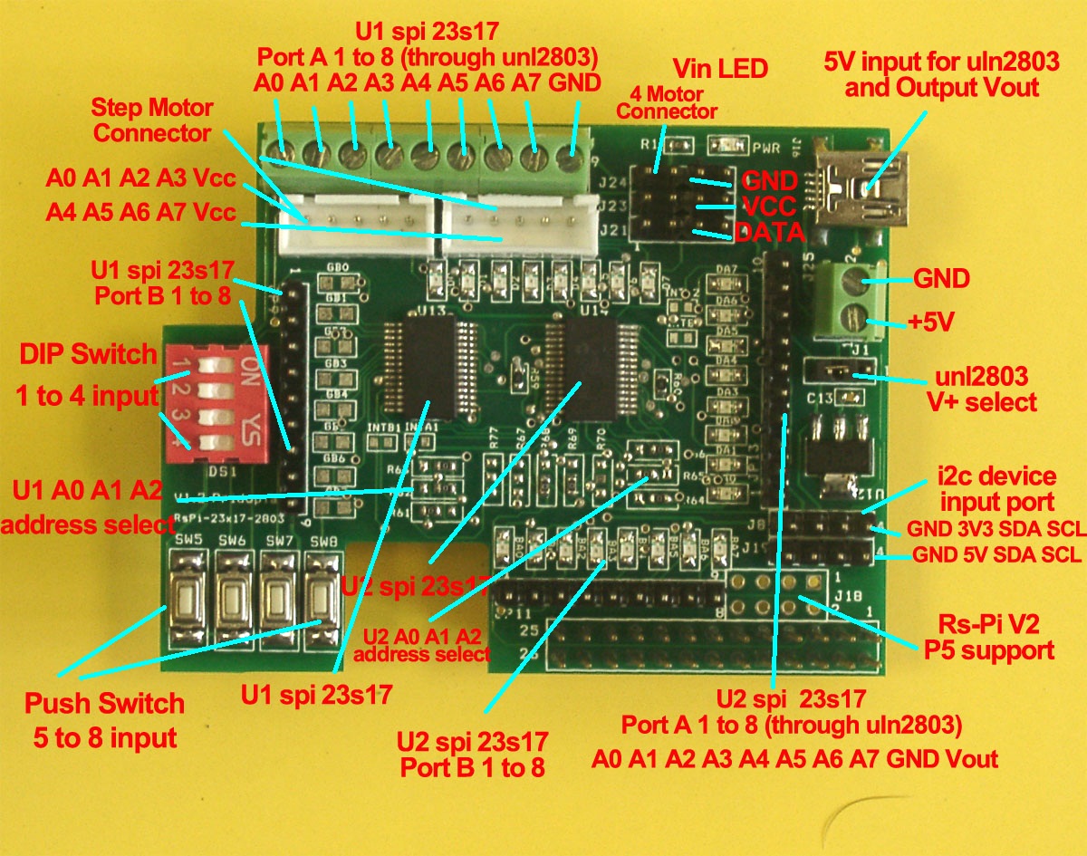 16. 樹莓派 Raspberry Pi 32 GPIO及步進馬達擴充模組(SPI)