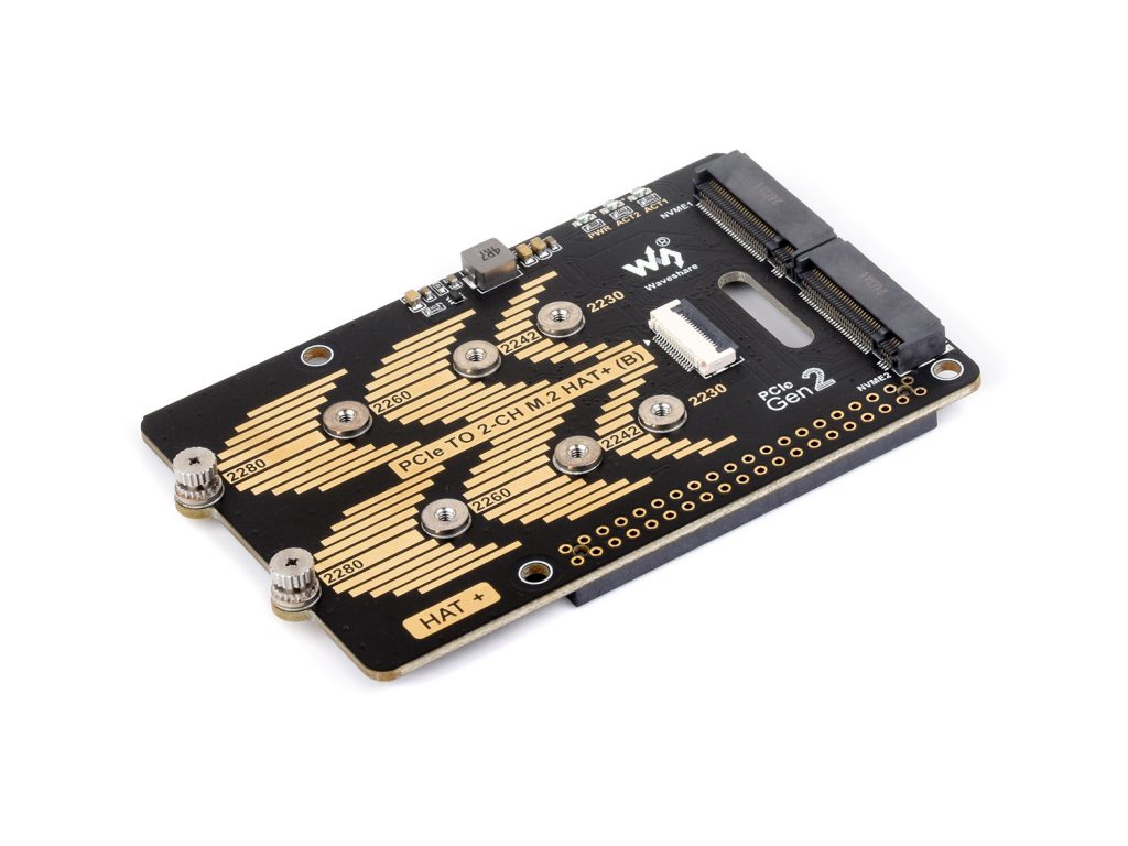 Pci Express Riser Raspberry Pi Zero 樹莓派 Raspberry Pi 5B 專用 PCI-E to M.2 轉接卡(2CH, B版)
