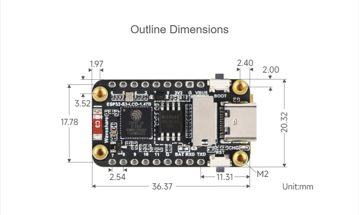 ESP32-S3 1.47 英吋 LCD 螢幕開發板(172x320, 內建 WiFi、Bluetooth):圖片 14