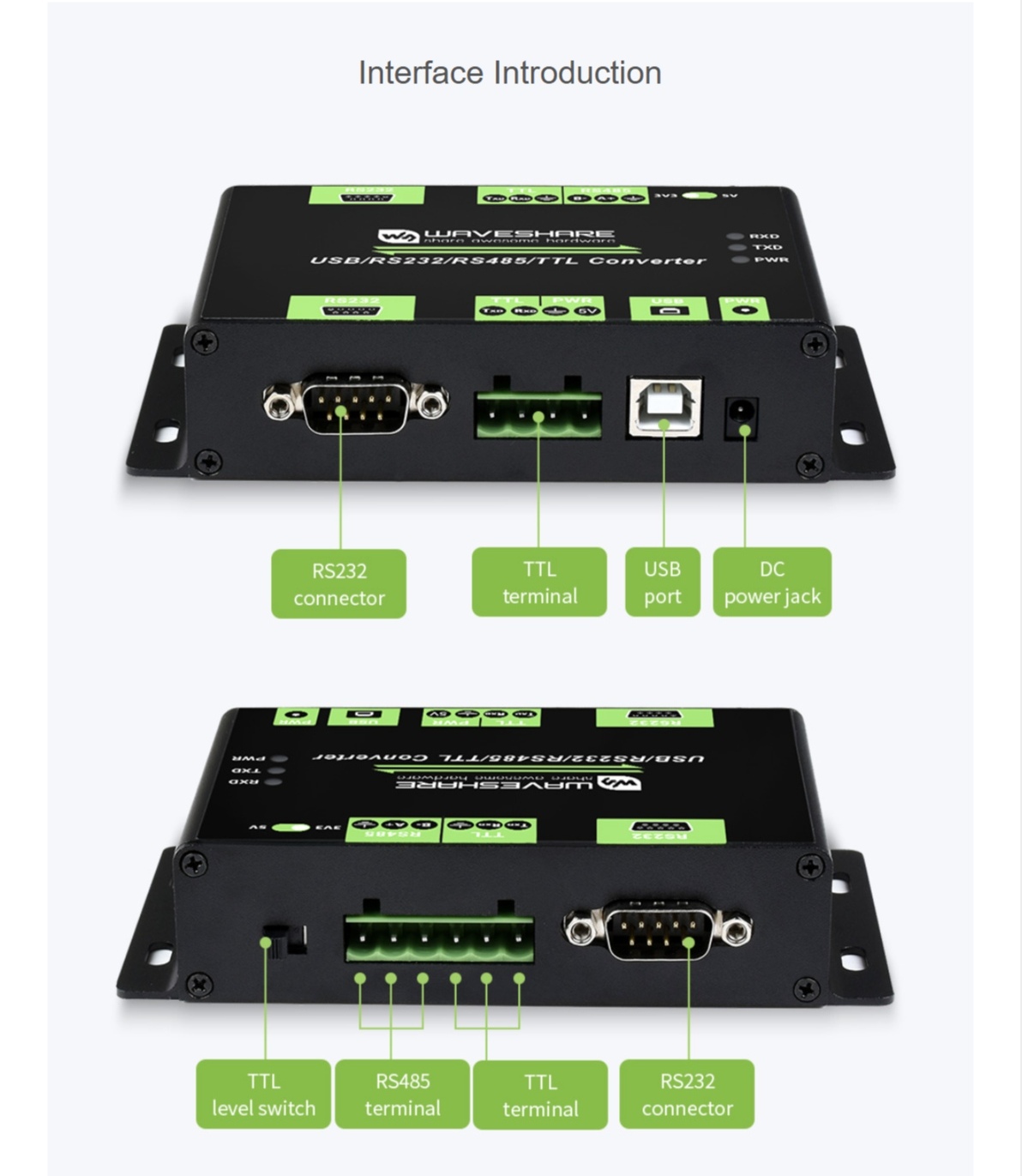 工業級一對多介面隔離型轉換器(支援 USB / RS232 / RS485 / TTL):圖片 11