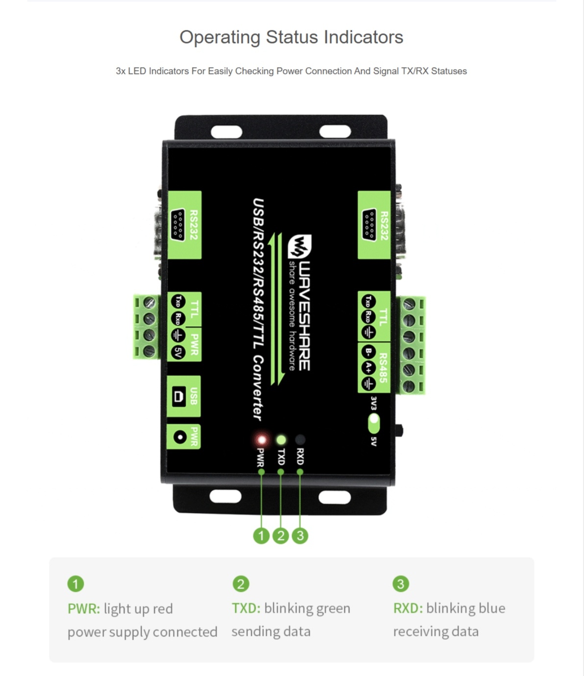 工業級一對多介面隔離型轉換器(支援 USB / RS232 / RS485 / TTL):圖片 13