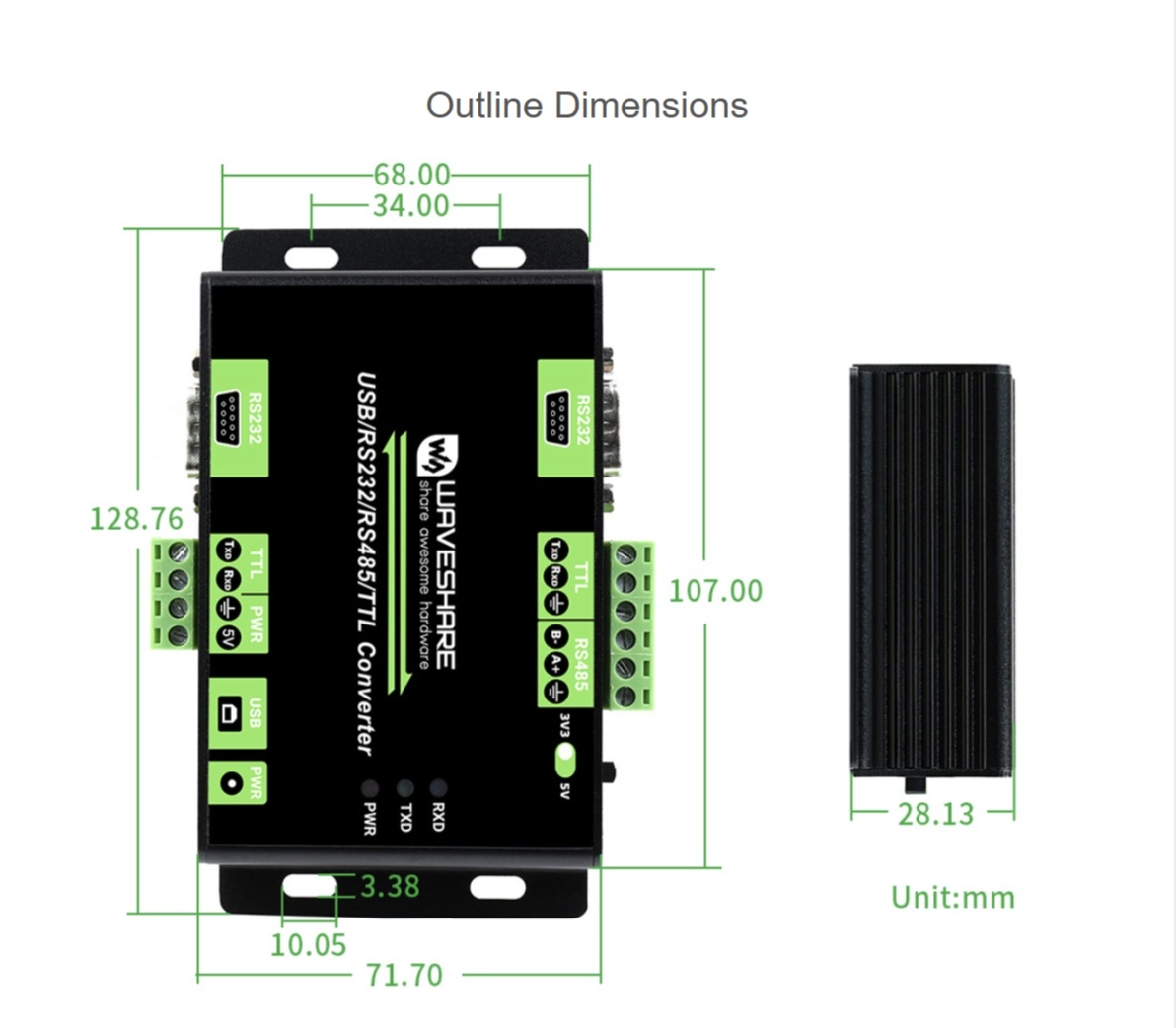 工業級一對多介面隔離型轉換器(支援 USB / RS232 / RS485 / TTL):圖片 15